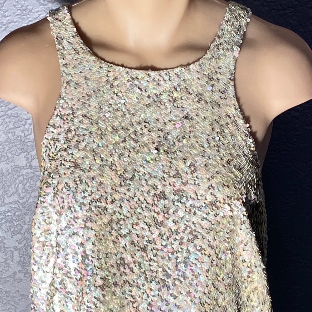 ALLSAINTS - NWT - ‘Velutina’ vest: weighted iridescent sequined, zip, lined - 14 - Picture 3 of 16
